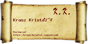 Krasz Kristóf névjegykártya